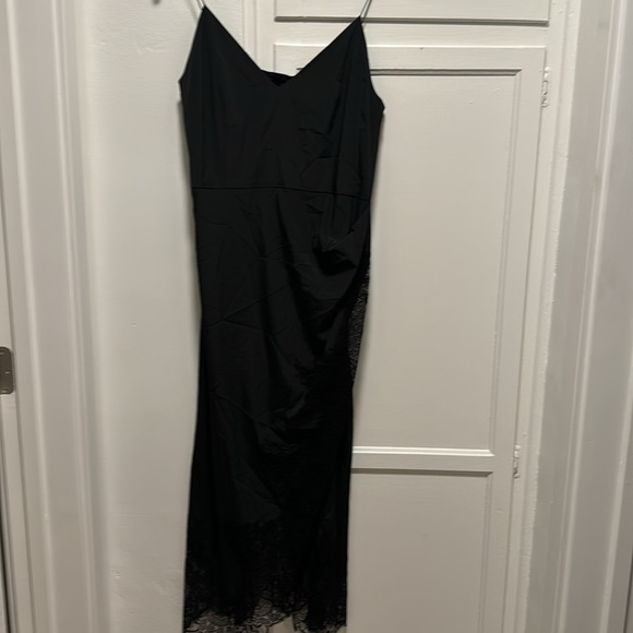 NWT Lake Studio thin strap black silk w/ lace trim  dress size 6-8 Ukraine 44 - Picture 4 of 8
